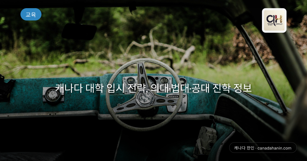 캐나다 대학 입시 전략, 의대·법대·공대 진학 정보