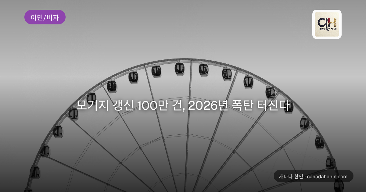 모기지 갱신 100만 건, 2026년 폭탄 터진다