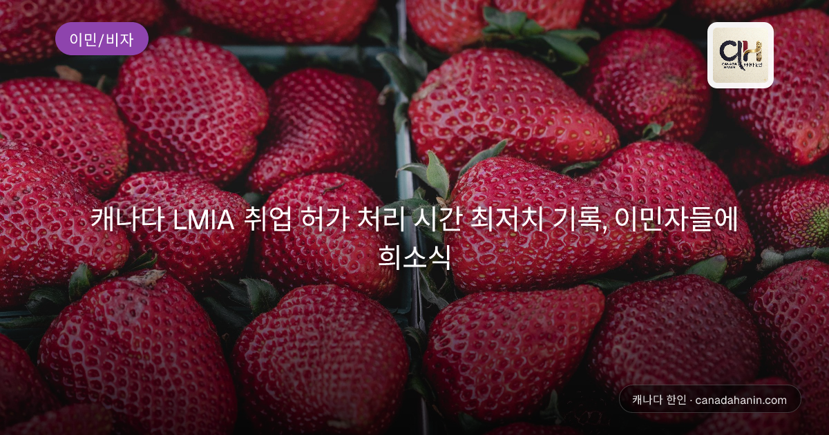 캐나다 LMIA 취업 허가 처리 시간 최저치 기록, 이민자들에 희소식