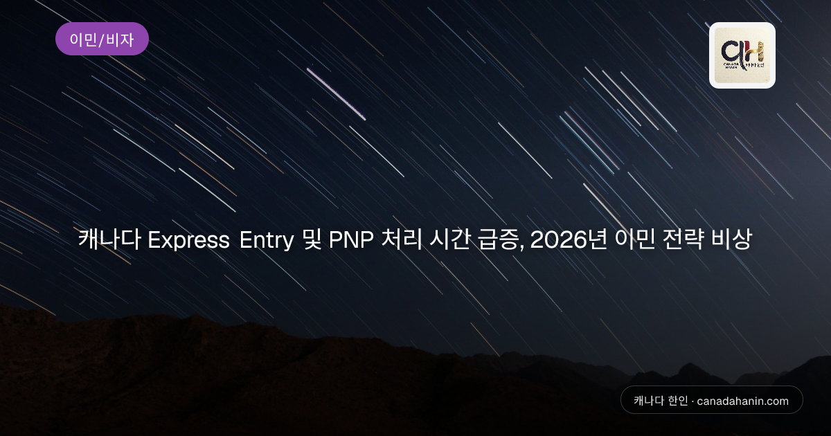 캐나다 Express Entry 및 PNP 처리 시간 급증, 2026년 이민 전략 비상