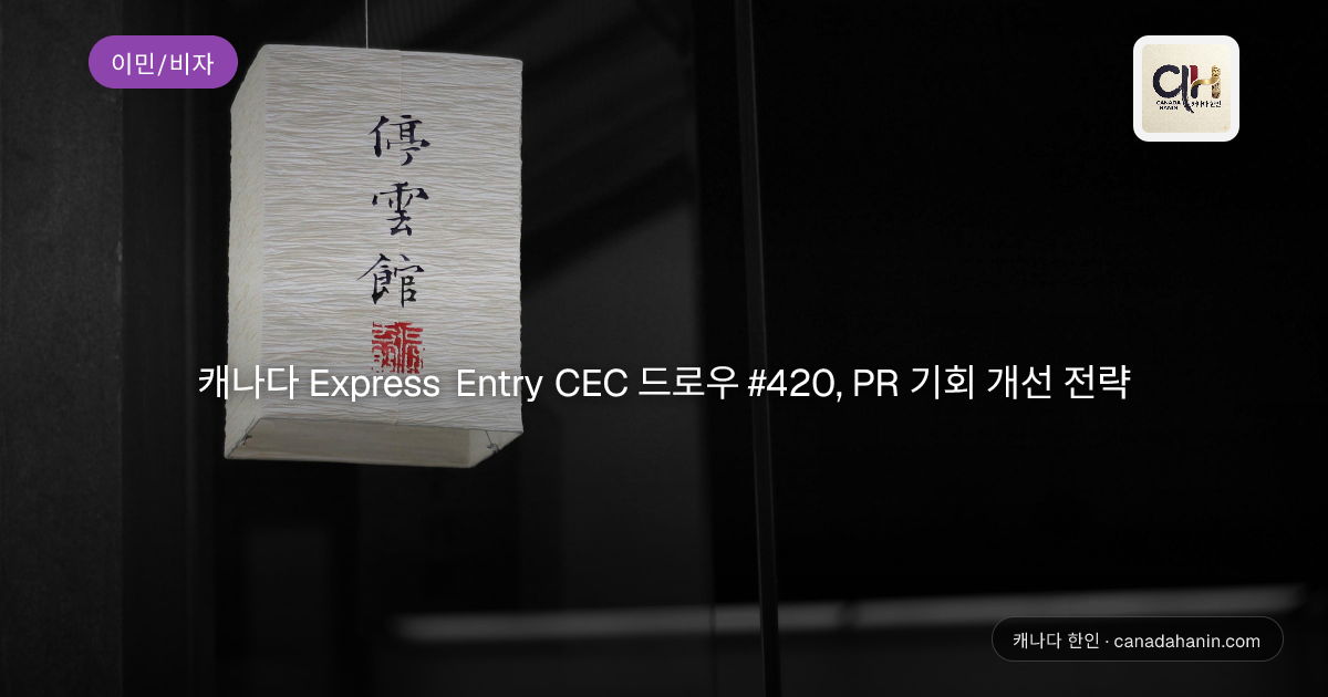캐나다 Express Entry CEC 드로우 #420, PR 기회 개선 전략