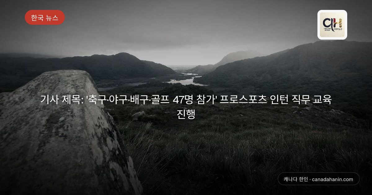 기사 제목: '축구·야구·배구·골프 47명 참가' 프로스포츠 인턴 직무 교육 진행