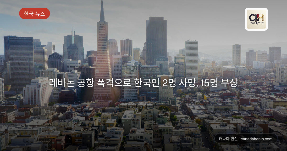 레바논 공항 폭격으로 한국인 2명 사망, 15명 부상