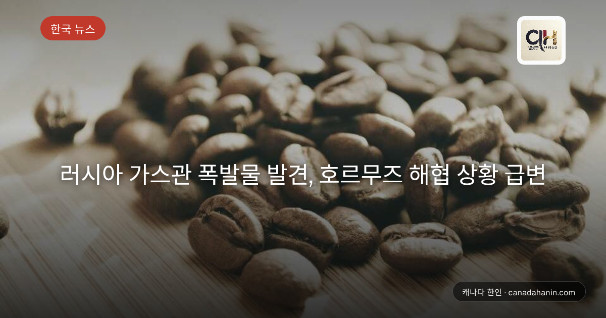 러시아 가스관 폭발물 발견, 호르무즈 해협 상황 급변