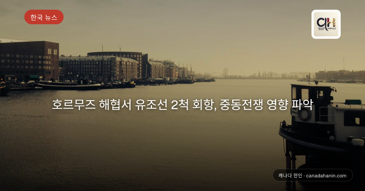 호르무즈 해협서 유조선 2척 회항, 중동전쟁 영향 파악