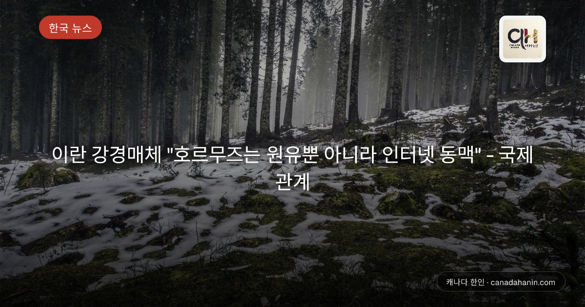 이란 강경매체 "호르무즈는 원유뿐 아니라 인터넷 동맥" - 국제 관계