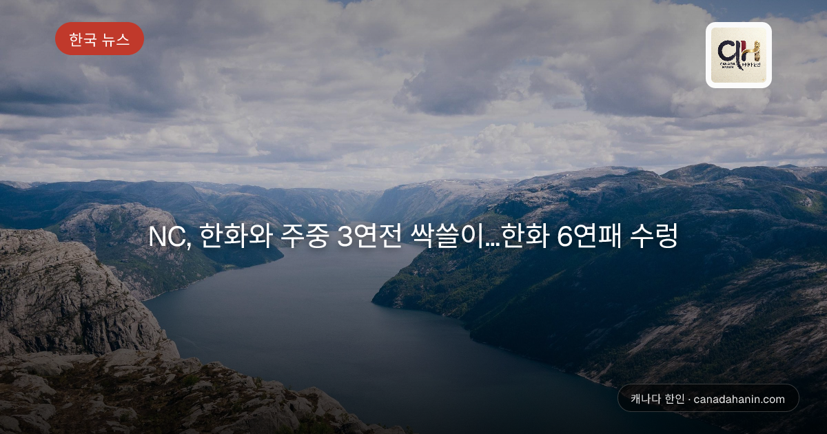 NC, 한화와 주중 3연전 싹쓸이…한화 6연패 수렁