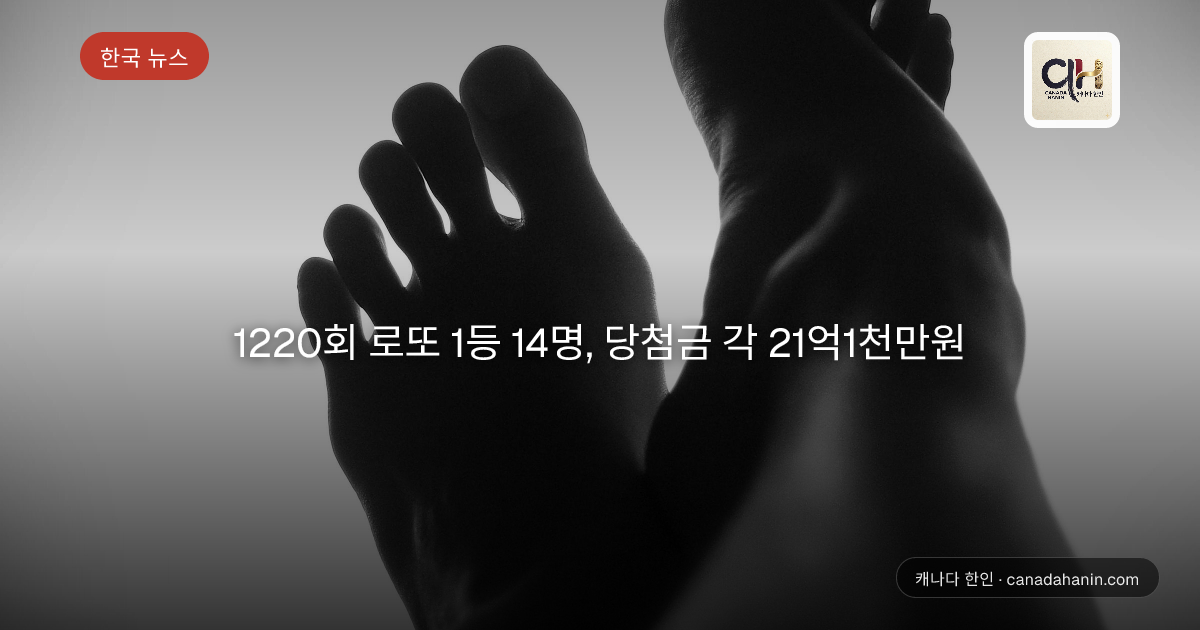 1220회 로또 1등 14명, 당첨금 각 21억1천만원