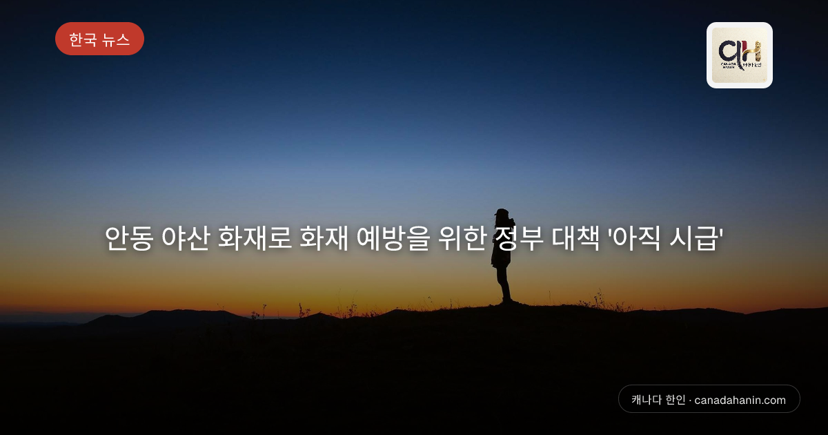 안동 야산 화재로 화재 예방을 위한 정부 대책 '아직 시급'