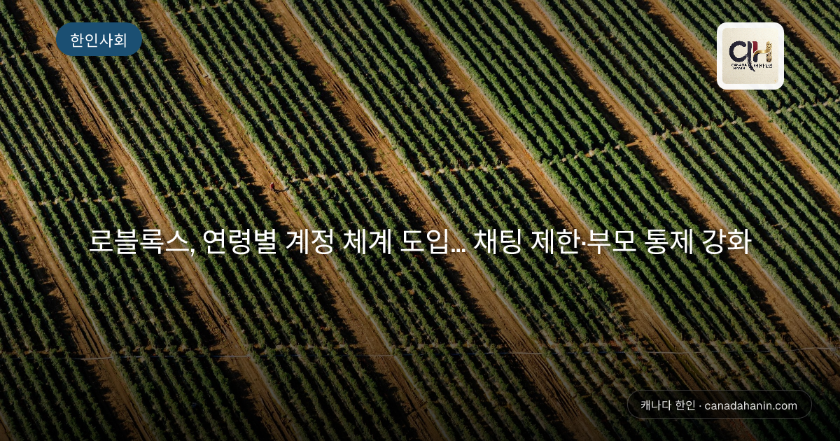 로블록스, 연령별 계정 체계 도입… 채팅 제한·부모 통제 강화