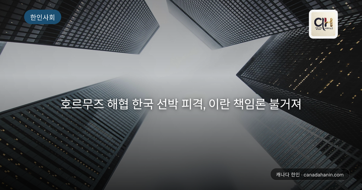 호르무즈 해협 한국 선박 피격, 이란 책임론 불거져