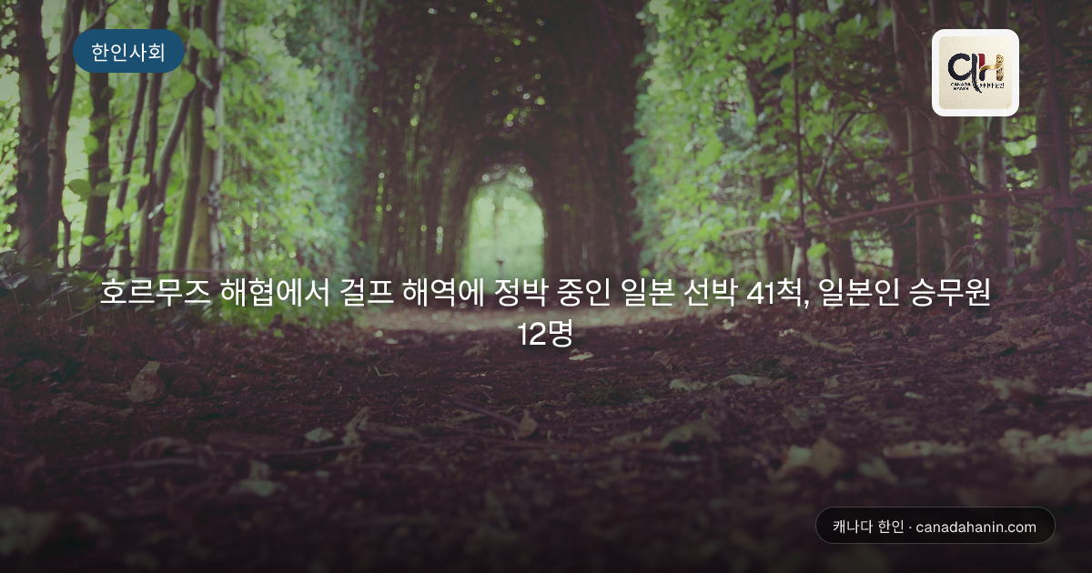 호르무즈 해협에서 걸프 해역에 정박 중인 일본 선박 41척, 일본인 승무원 12명