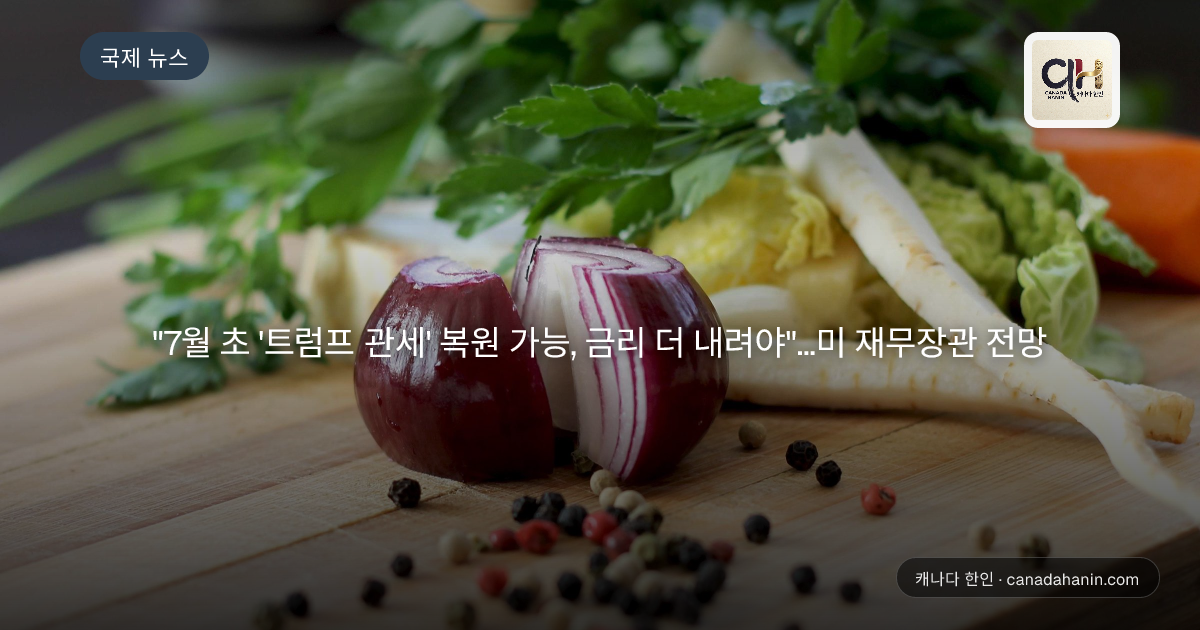 "7월 초 '트럼프 관세' 복원 가능, 금리 더 내려야"...미 재무장관 전망