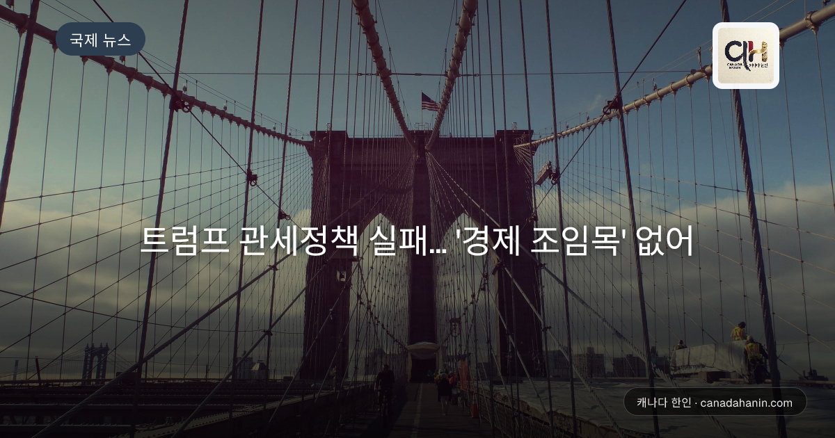 트럼프 관세정책 실패… '경제 조임목' 없어