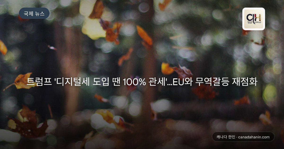 트럼프 '디지털세 도입 땐 100% 관세'…EU와 무역갈등 재점화