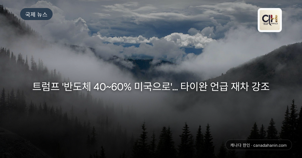 트럼프 '반도체 40~60% 미국으로'... 타이완 언급 재차 강조