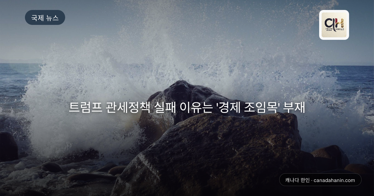 트럼프 관세정책 실패 이유는 '경제 조임목' 부재